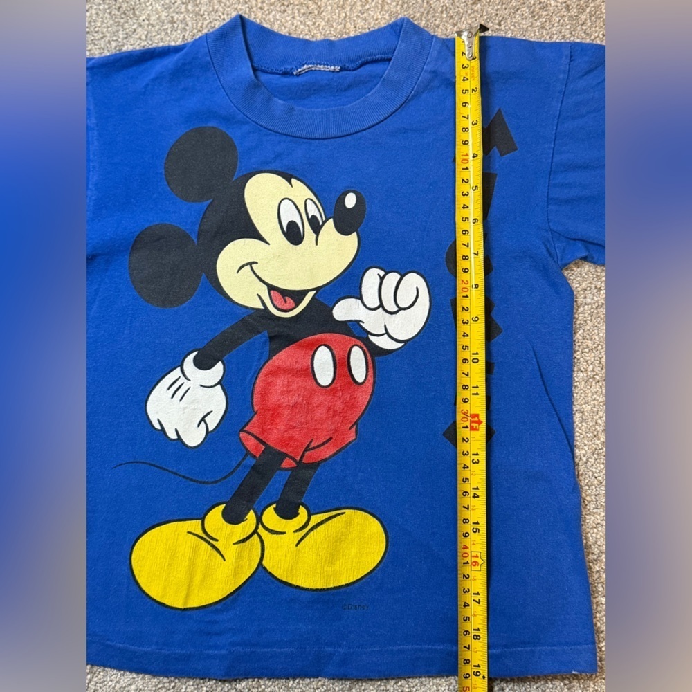 Vintage Mickey Mouse Blue Graphic T-Shirt – Kids (Approx Size 8–10) - Picture 3 of 3